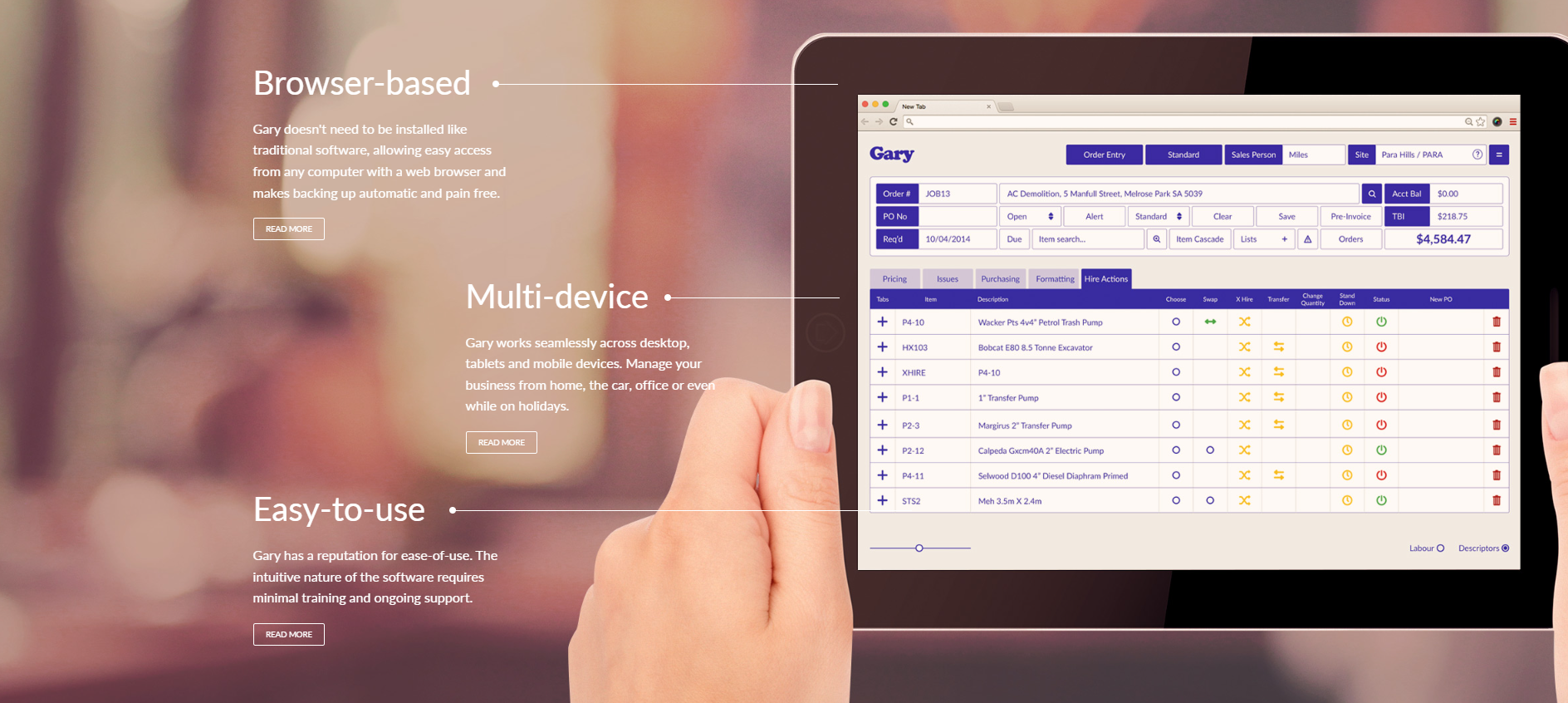 Gary Software Features Overview
